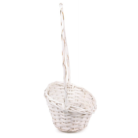 Elegancki Biały Koszyk Wiklinowy – Idealny Kosz Prezentowy na Upominki