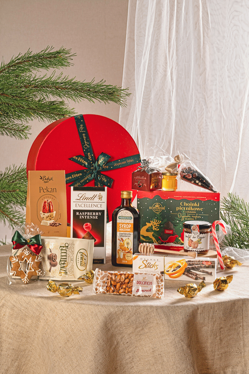 Ekskluzywny Zestaw Prezentowy Bożonarodzeniowy z Czekoladami i Pralinami