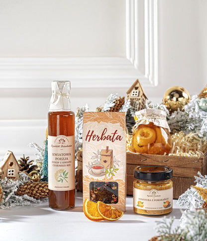 Kosz Prezentowy z Syropem z Kwiatu Bzu – Wyjątkowy Smak