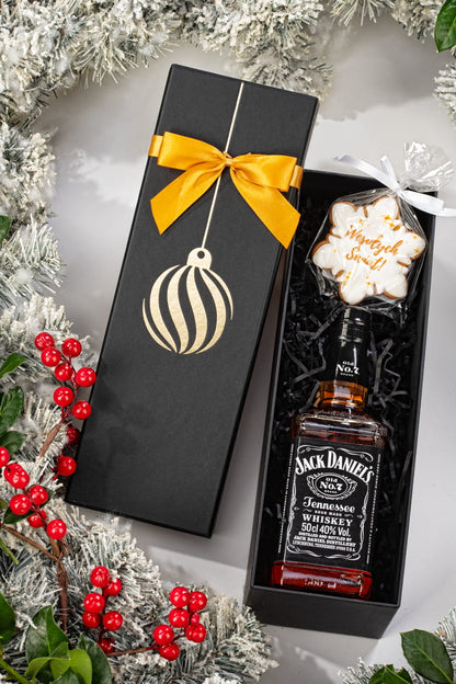 Ekskluzywny Zestaw Prezentowy z Whiskey Jack Daniel’s i Świątecznym Piernikiem – Idealny Upominek na Boże Narodzenie