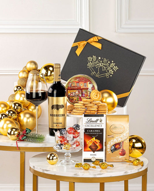 Ekskluzywny Zestaw Prezentowy z Winem Portugalskim i Pralinami Lindt – Świąteczny Upominek