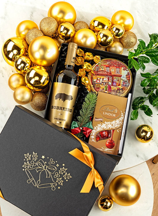 Ekskluzywny Zestaw Prezentowy z Winem Portugalskim i Pralinami Lindt – Świąteczny Upominek