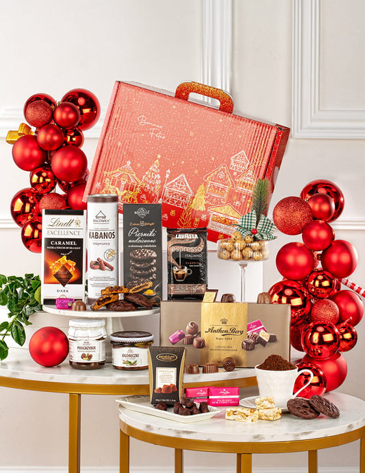 Ekskluzywny Zestaw Świąteczny z Kawą Lavazza i Pralinami Anthon Berg – Elegancki Prezent na Boże Narodzenie