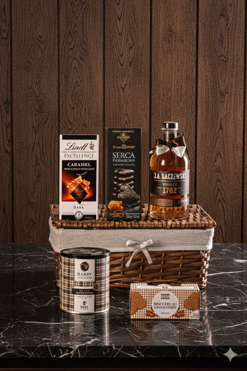 Ekskluzywny Kosz Prezentowy z Whisky J.A. Baczewski – Idealny dla Mężczyzny