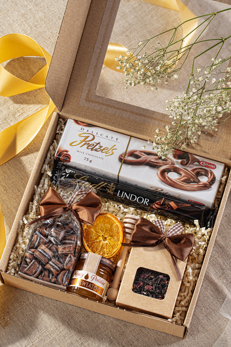 Elegancki Zestaw Prezentowy z Herbatą i Miodem w Pudełku z Okienkiem – Upominek dla Niej i dla Niego