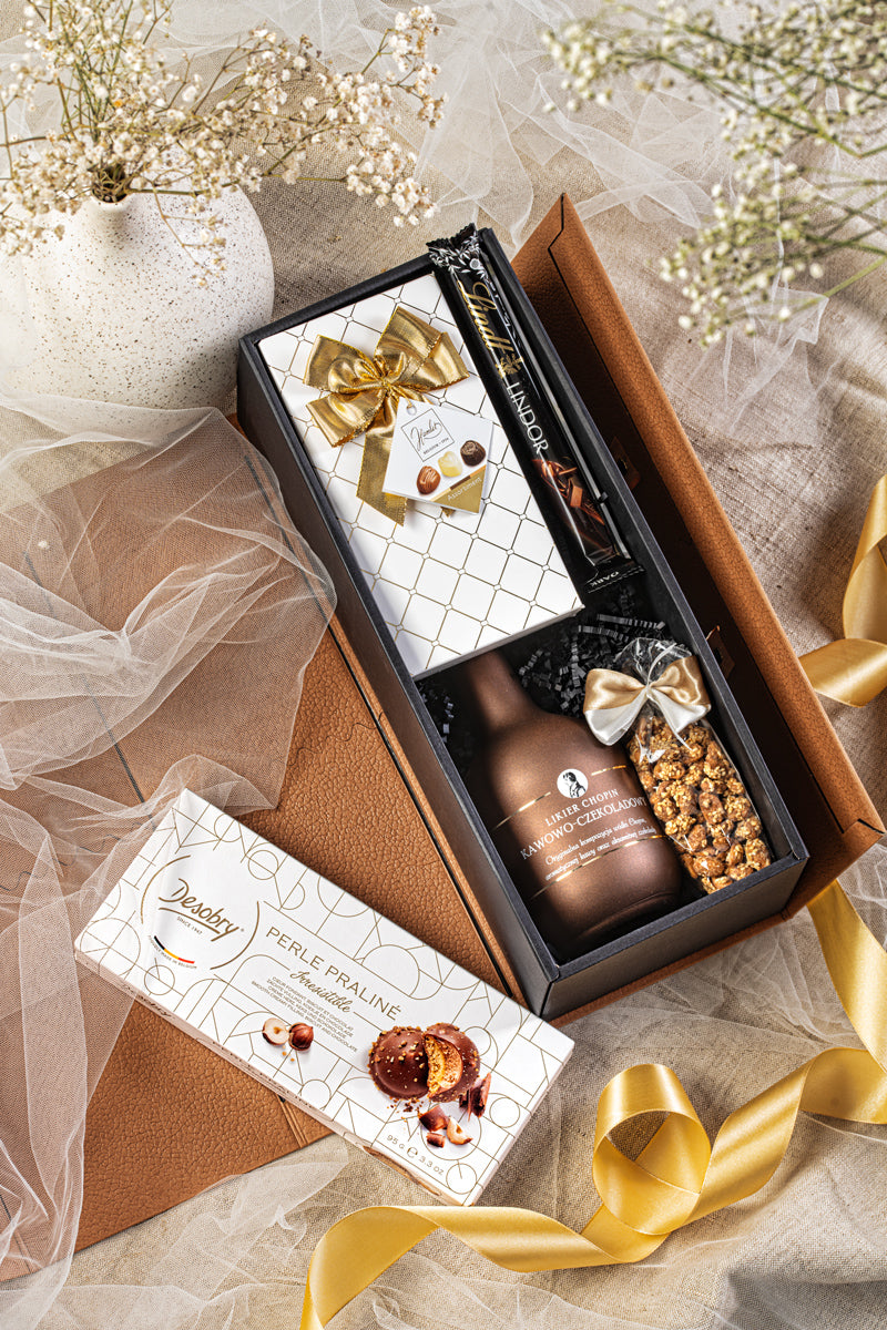 Zestaw Prezentowy z Likierem Chopin i Pralinami – Słodkie Podziękowanie dla Niej