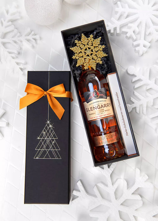 Luksusowy Zestaw Prezentowy z Whisky Glengarry Highland i Czekoladą – Elegancki Upominek Świąteczny