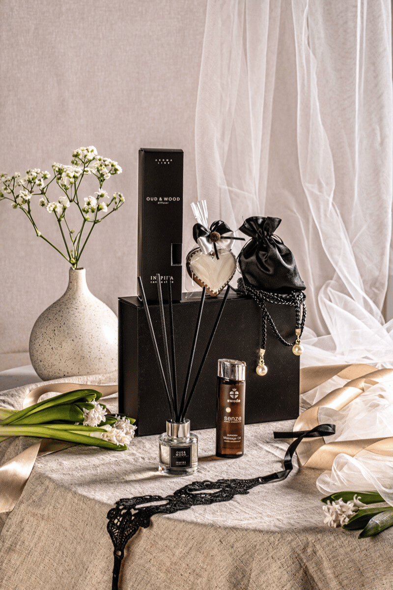 Zmysłowy Zestaw dla Par z Dyfuzorem Sandałowym i Olejkiem Waniliowym – Chwile Bliskości