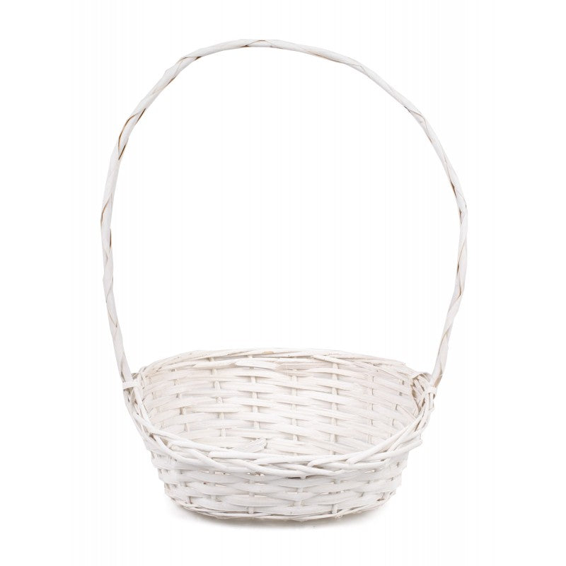 Elegancki Biały Koszyk Wiklinowy – Idealny Kosz Prezentowy na Upominki