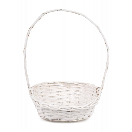 Elegancki Biały Koszyk Wiklinowy – Idealny Kosz Prezentowy na Upominki