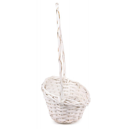 Elegancki Biały Koszyk Wiklinowy – Idealny Kosz Prezentowy na Upominki